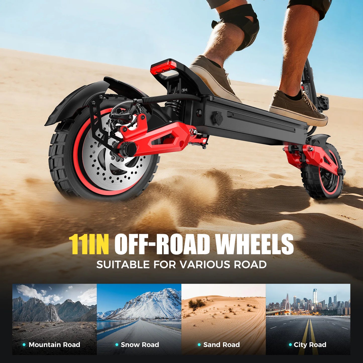 1600W Foldable Electric Scooter With Dual Disc Brakes For Commute