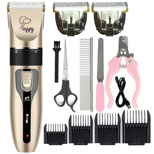 Dog Hair Clipper Cordless Rechargeable Pet Grooming Trimmer Shaver Set