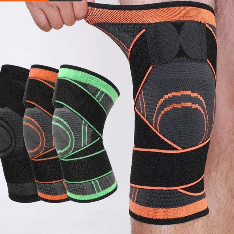 NEW 1PC Sports Kneepad Men Pressurized Elastic Knee Pads Support Fitness Running Gear Basketball Volleyball Brace Protector