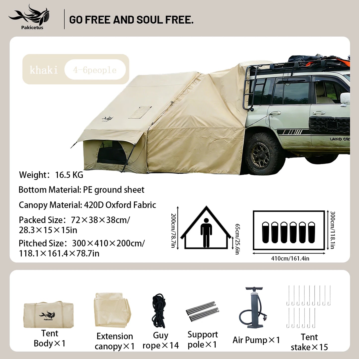Pakicetus Quick Setup Inflatable Camping Tent For Family
