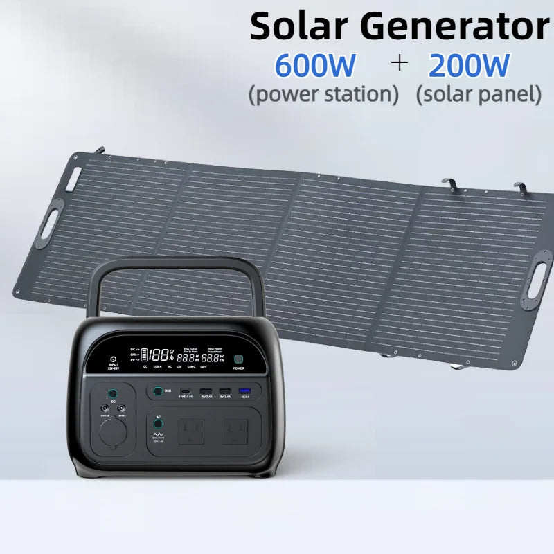 Cakosimo 600W LiFePO4 Solar Portable Power Station for Camping