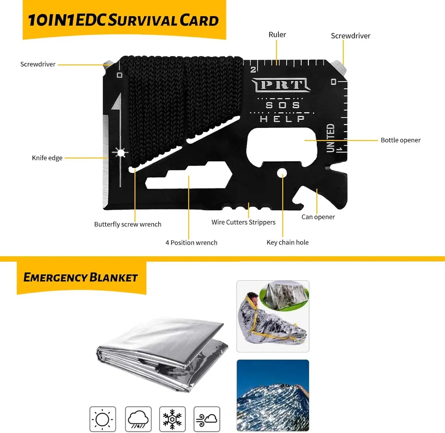 Emergency Survival Gear Kit 60 In 1 With Tools