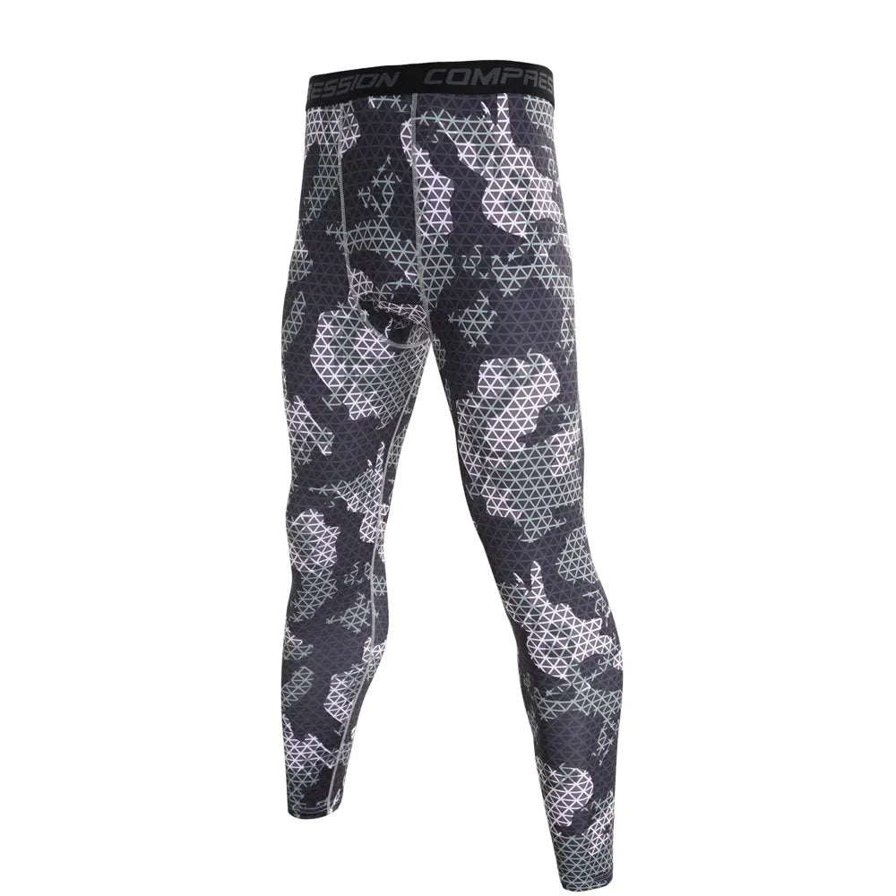 Men Camouflage Running Leggings Quick Dry Training Tights