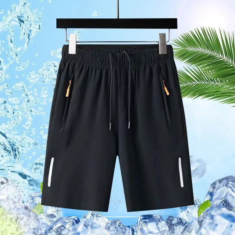 Summer Ice Silk Quick Dry Breathable Running Gym Shorts