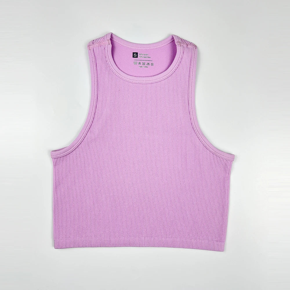 Women Yoga Vest Elastic Gym Crop Top Fitness Tank Pro