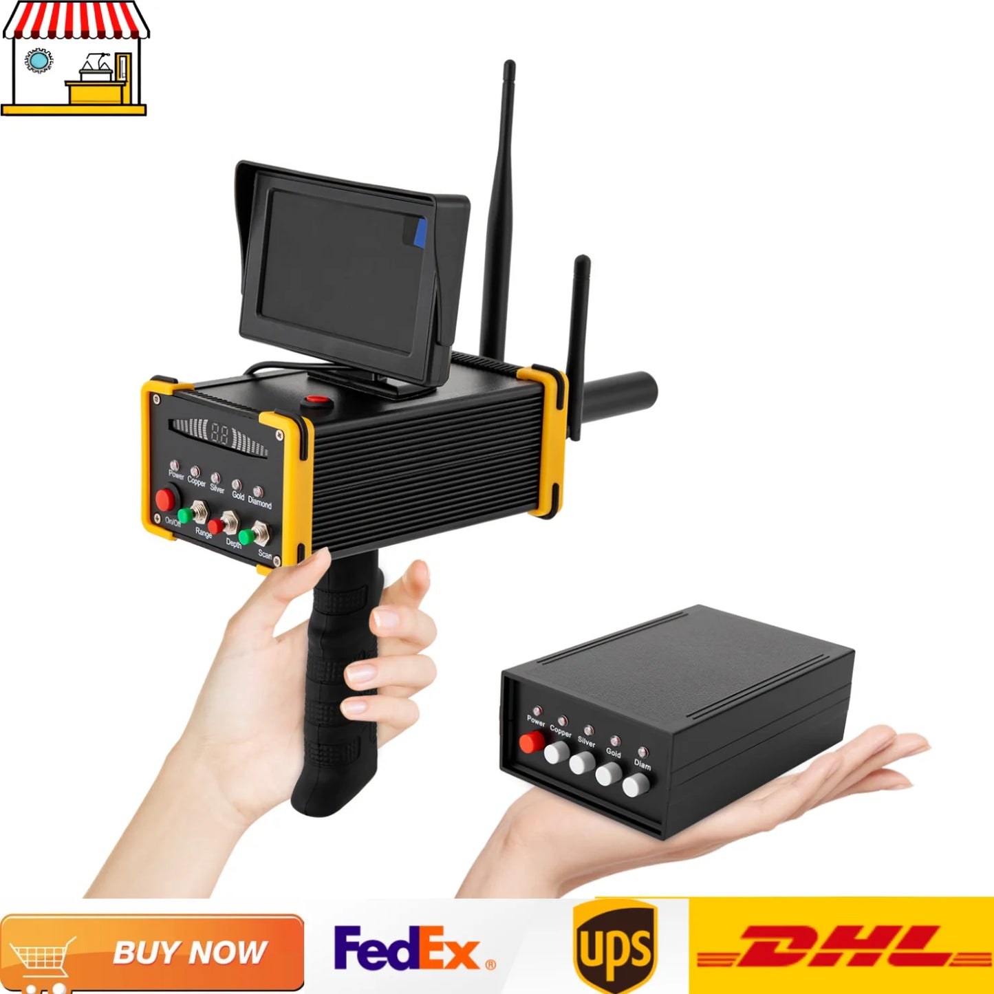 Long Distance Metal Detector With LCD Screen Cordless Gold Silver
