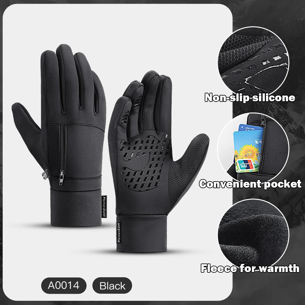 Fezrgea Winter Touchscreen Gloves Waterproof Windproof Warm Cycling