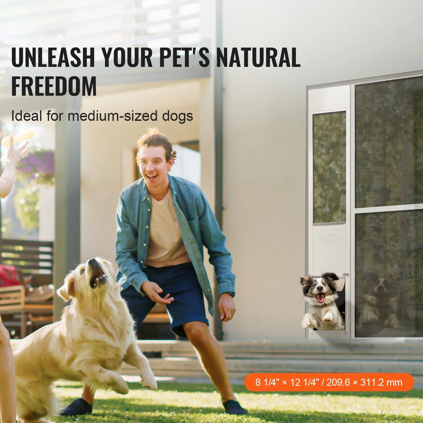 SucceBuy Dog Door For Sliding Glass Doors With Aluminum Frame