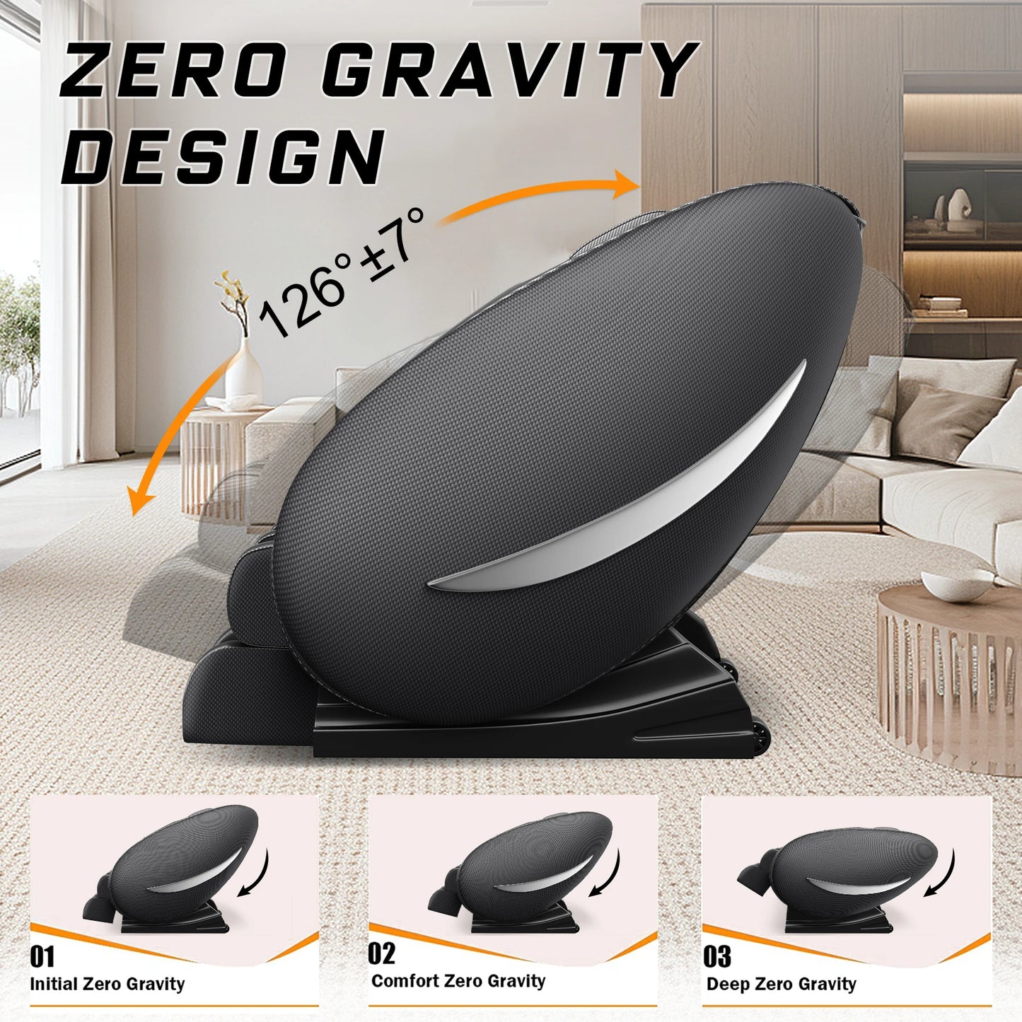 BILITOK Massage Chair Recliner With Zero Gravity Heating Bluetooth