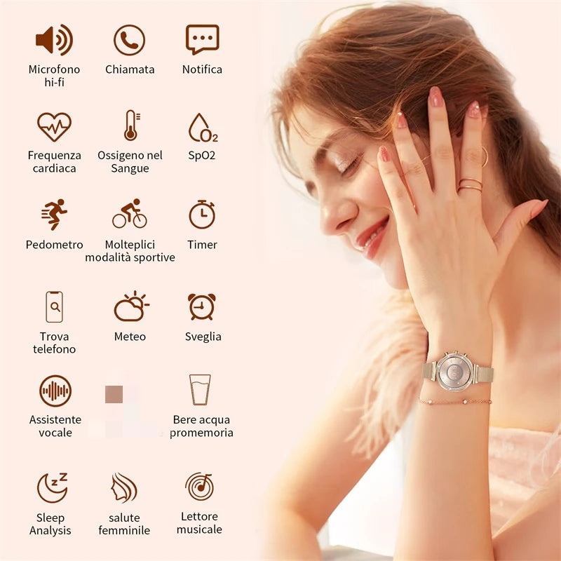 INNOFOVO Ladies Smartwatch With Calls And Message Alerts