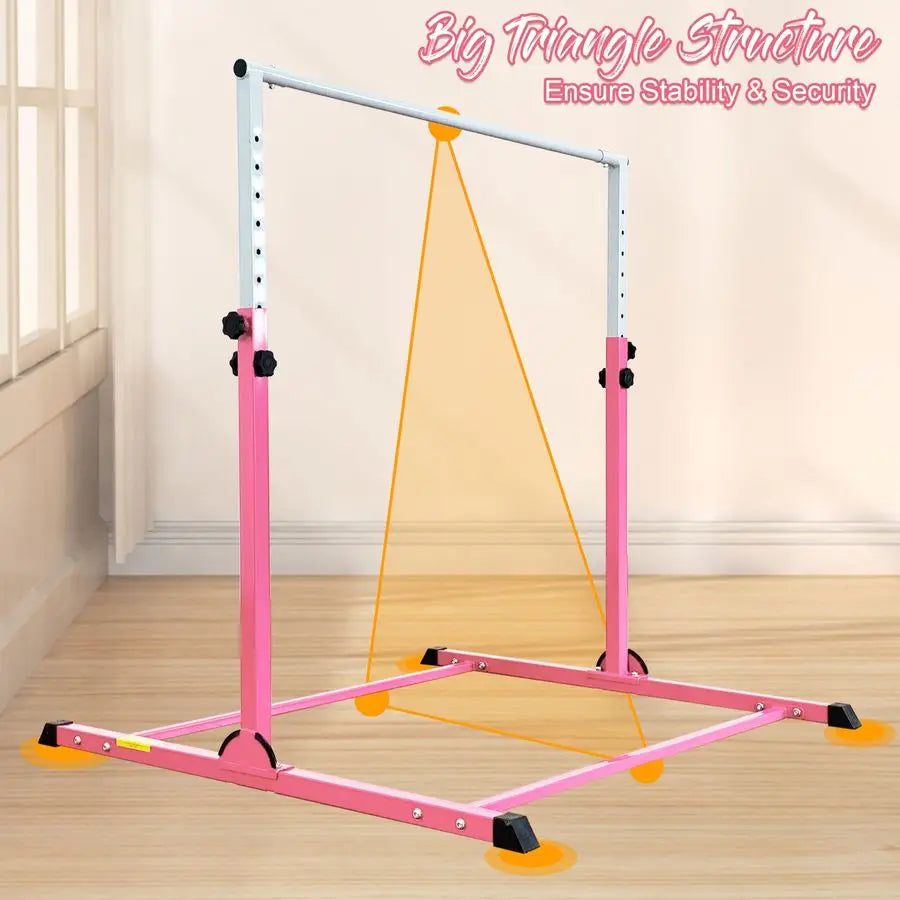 XMSJ Gymnastic Kip Bar for Kids Adjustable Height
