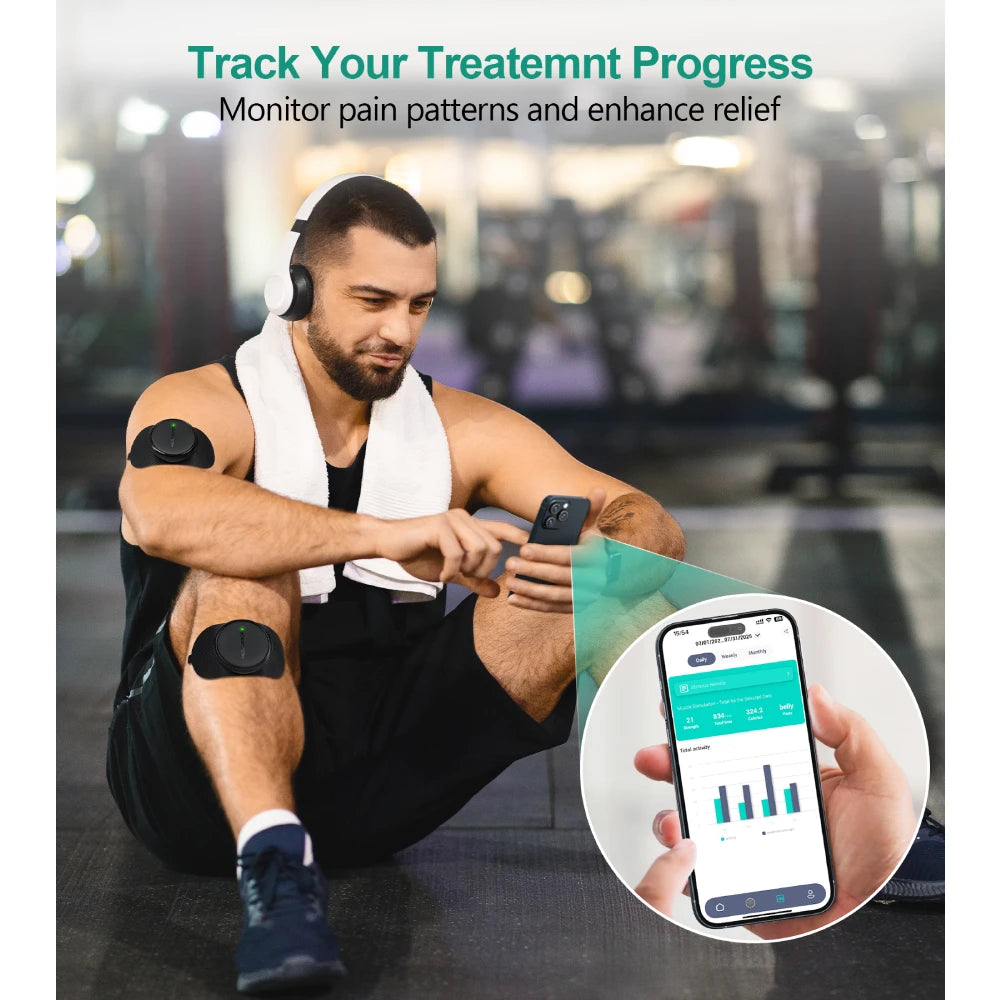 3-In-1 TENS EMS Wireless Dual Channel Muscle Stimulator