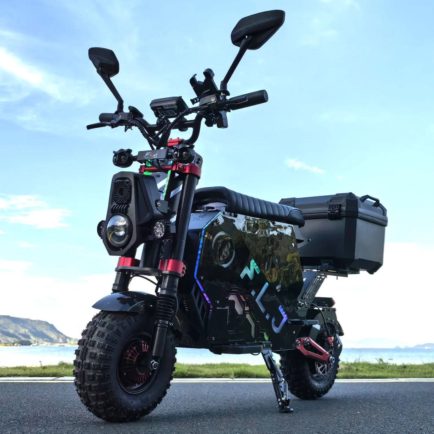 FLJ Scooter F14 72V 12000W Electric Dual Motor Removable Battery 68 MPH