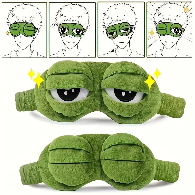 3D Frog Sleep Mask Soft Eyeshade For Travel Comfort