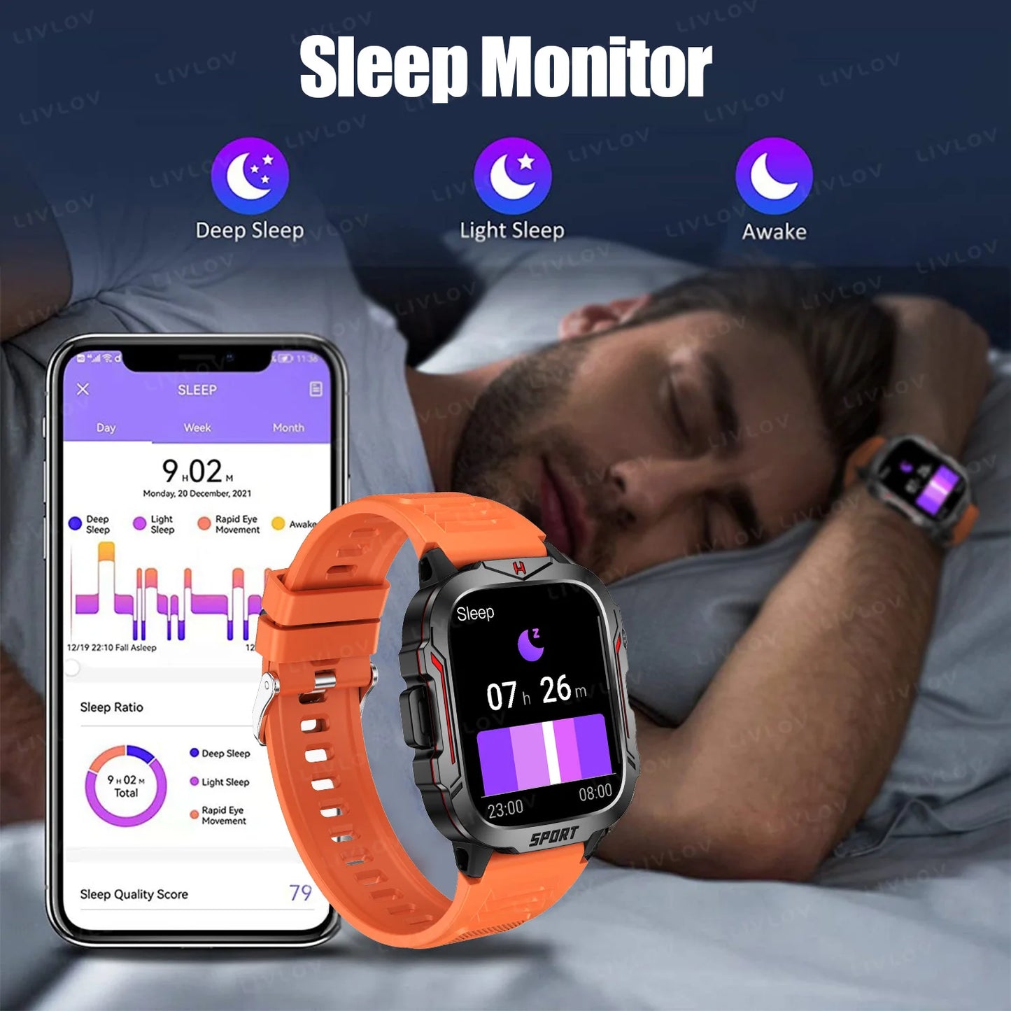 LIVLOV Smart Watch Fitness Tracker And AI Voice Assistant
