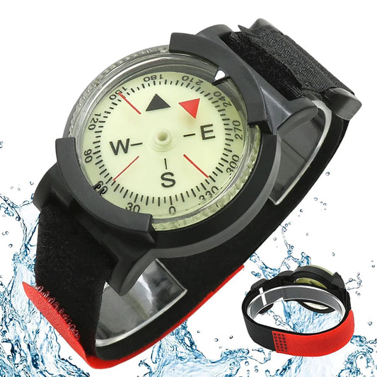 Professional Diving Compass Watch Waterproof Night Light For Outdoors