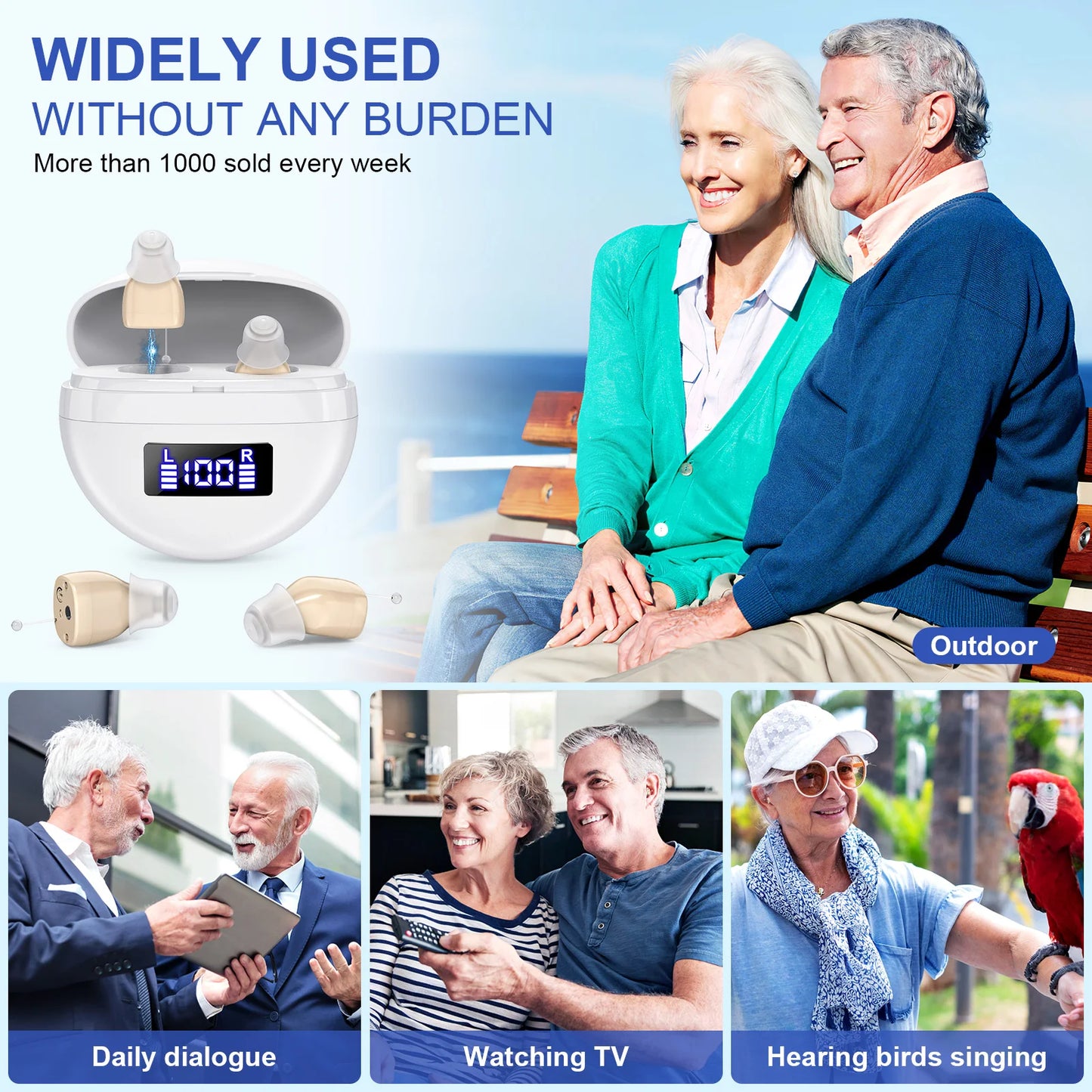 KFCOPTEE Mini In Ear Hearing Amplifier With Adjustable Volume