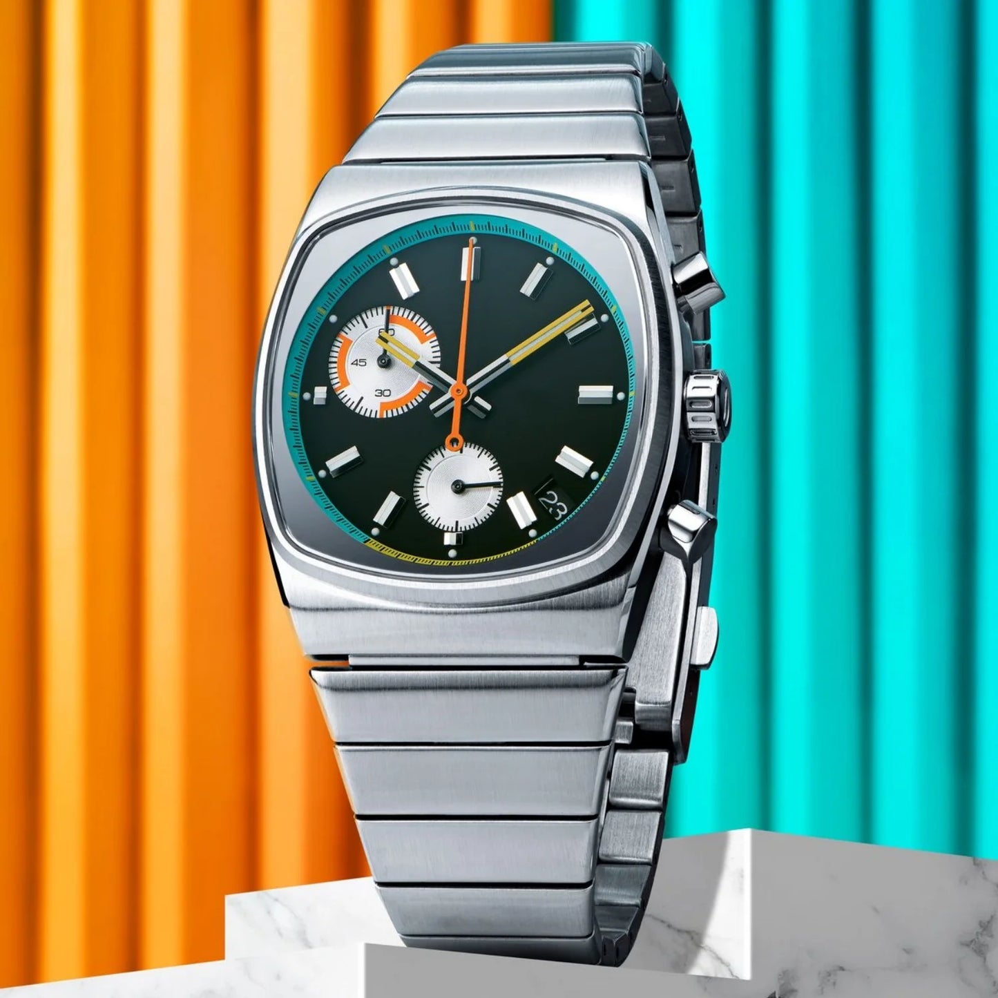 CILOA Square Men's Watch Stainless Steel Quartz Auto