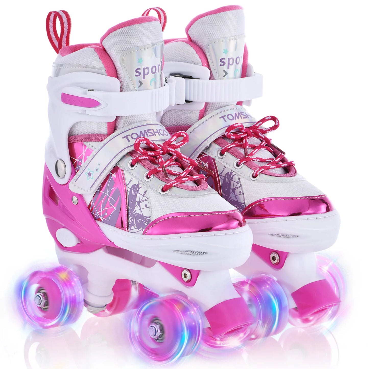 Adjustable Luminous Roller Skates For Kids With Light Up Wheels