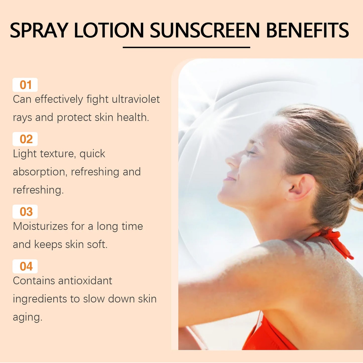 Eelhoe Vitamin E Sunscreen Spray Long Lasting UV Protection