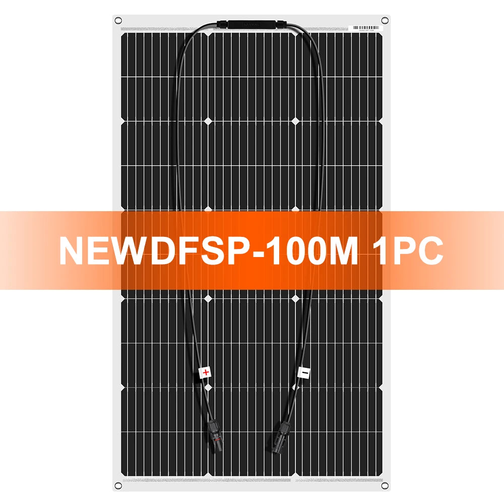 DOKIO 100W-400W 18V monocrystalline flexible solar panel, suitable for camping, RV installation can charge 12V batteries
