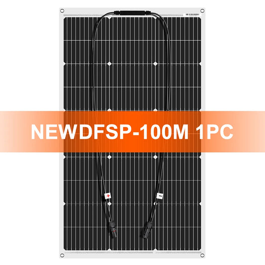 DOKIO 100W-400W 18V monocrystalline flexible solar panel, suitable for camping, RV installation can charge 12V batteries