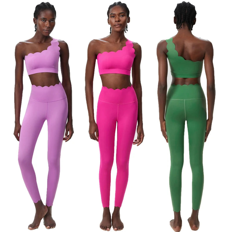 Womens Two-Piece Fitness Yoga Set Breathable Quick Dry Sportswear