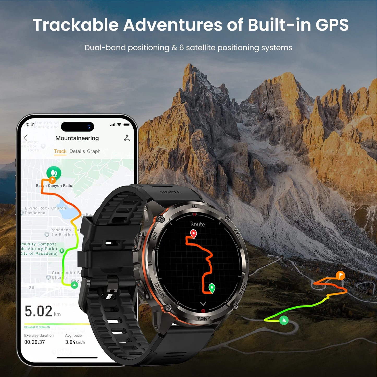 KOSPET Tank T3 Ultra 2 GPS Smartwatch IP69K Waterproof Bluetooth