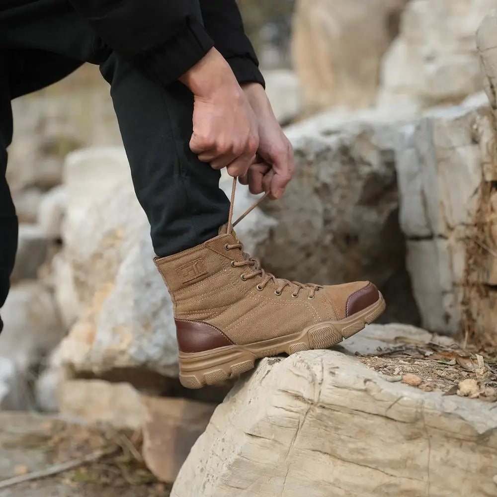 SUADEX Steel Toe Work Boots For Men Desert Safety Shoes