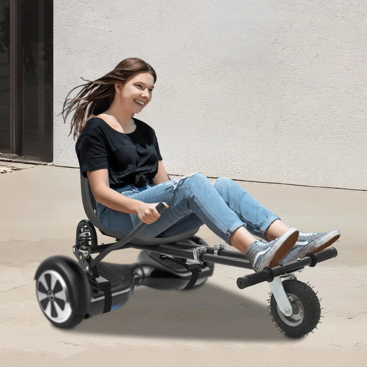 Bymaocar Hoverboard Seat Attachment Go Kart With Dual Rear Shock Absorption