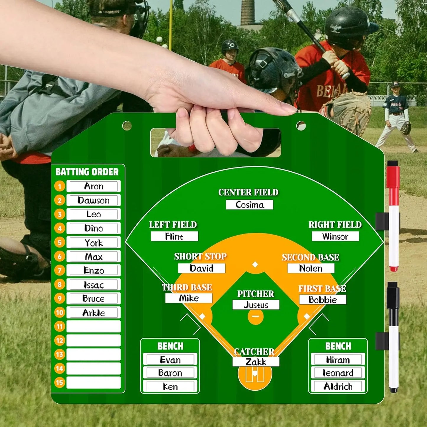 Hign-concerned Magnetic Baseball Lineup Board For Dugout