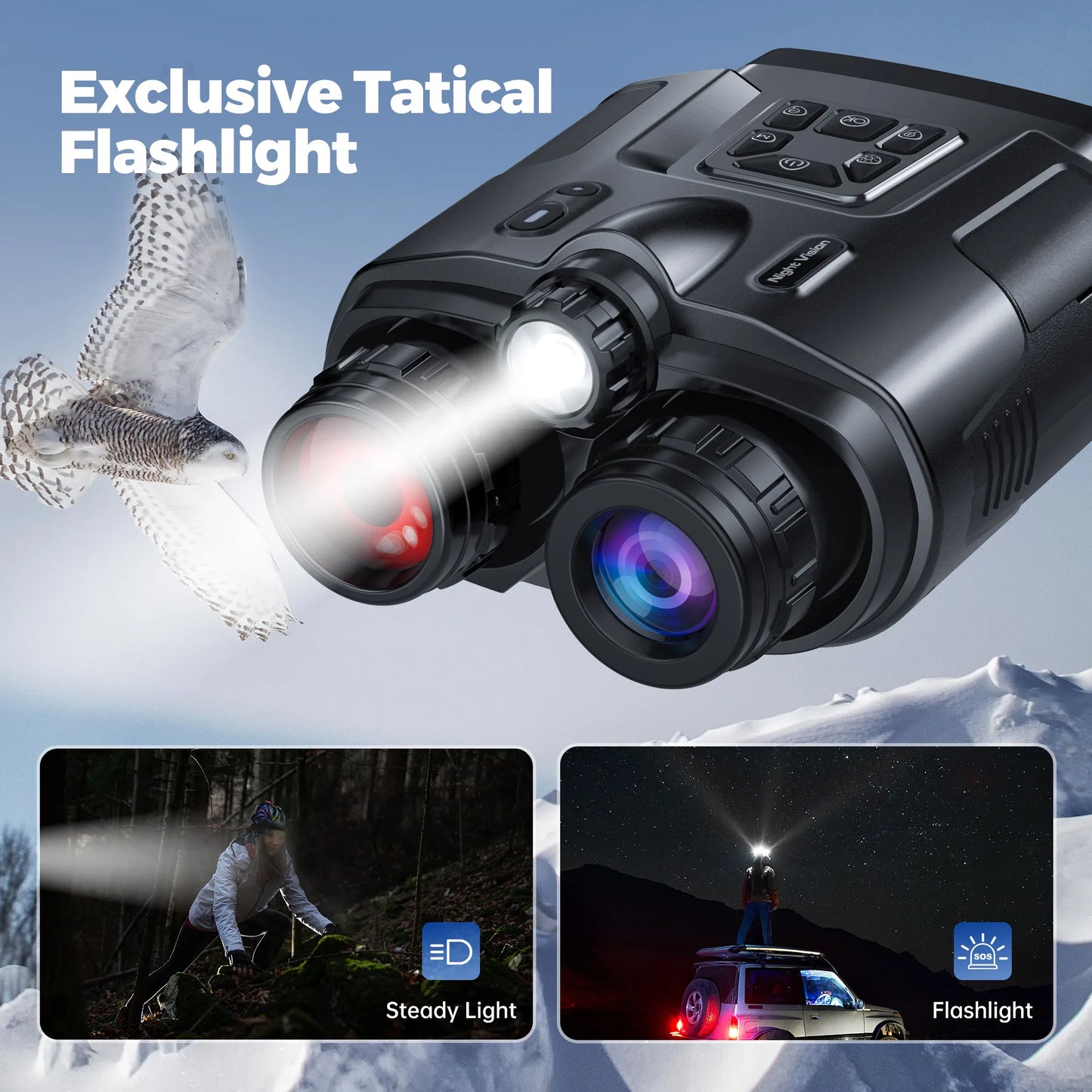 4K Night Vision Binoculars With Infrared Digital Zoom Rechargeable