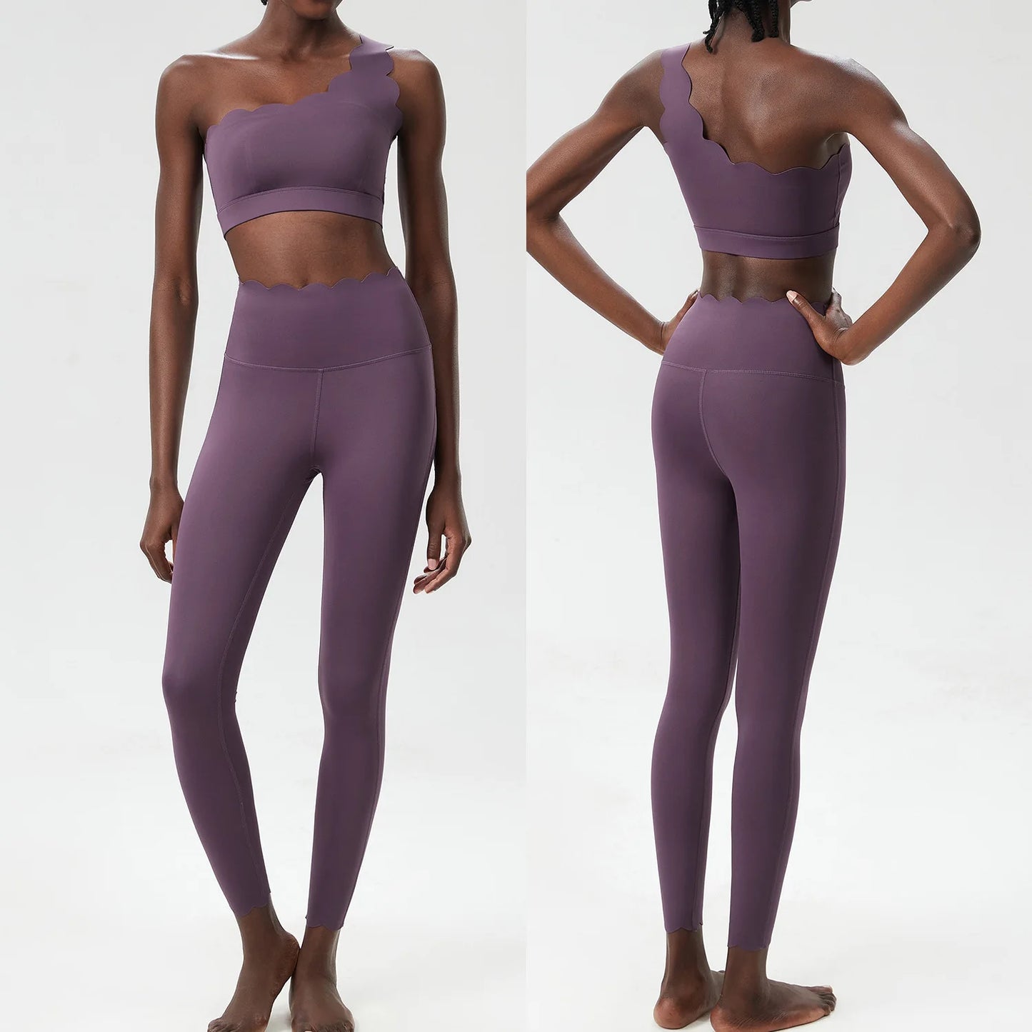 Womens Two-Piece Fitness Yoga Set Breathable Quick Dry Sportswear