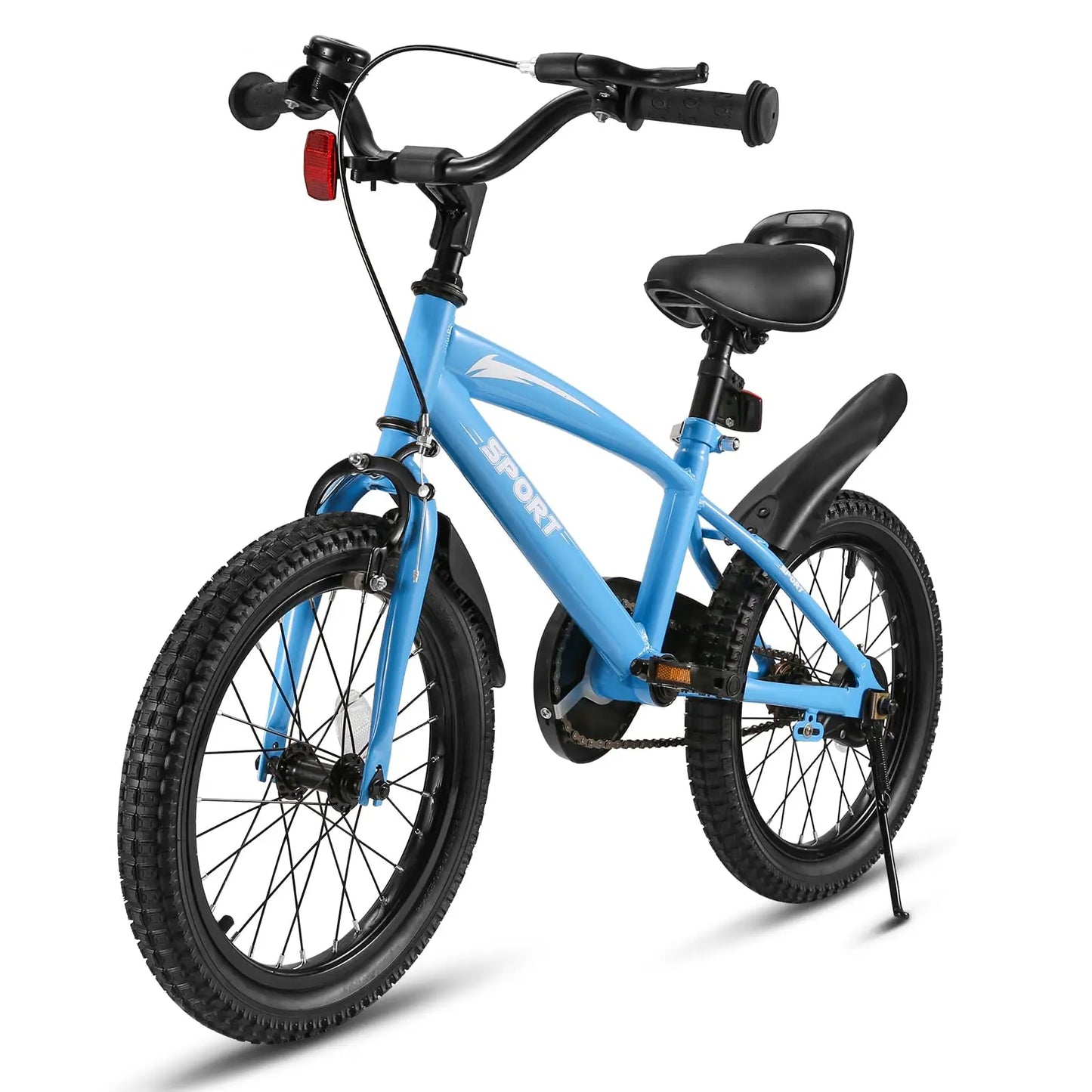 Kids Bike With Training Wheels Dual Handbrake Kickstand Adjustable Saddle