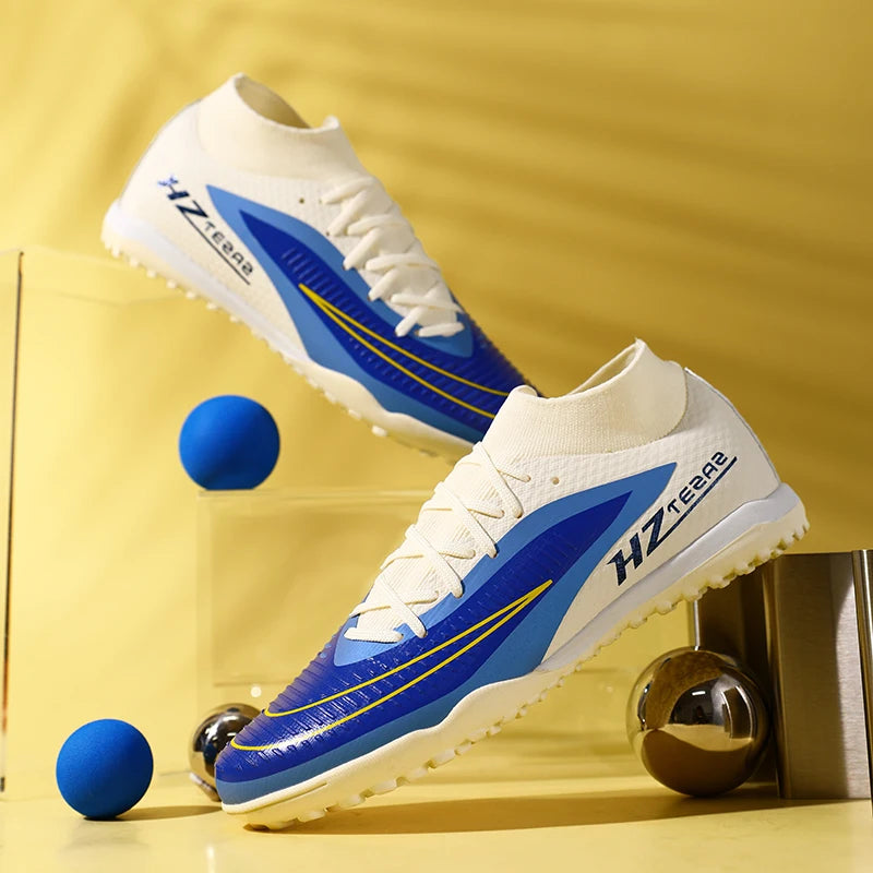 Qztzx Men's Soccer Shoes Breathable Cleats for Outdoor Play