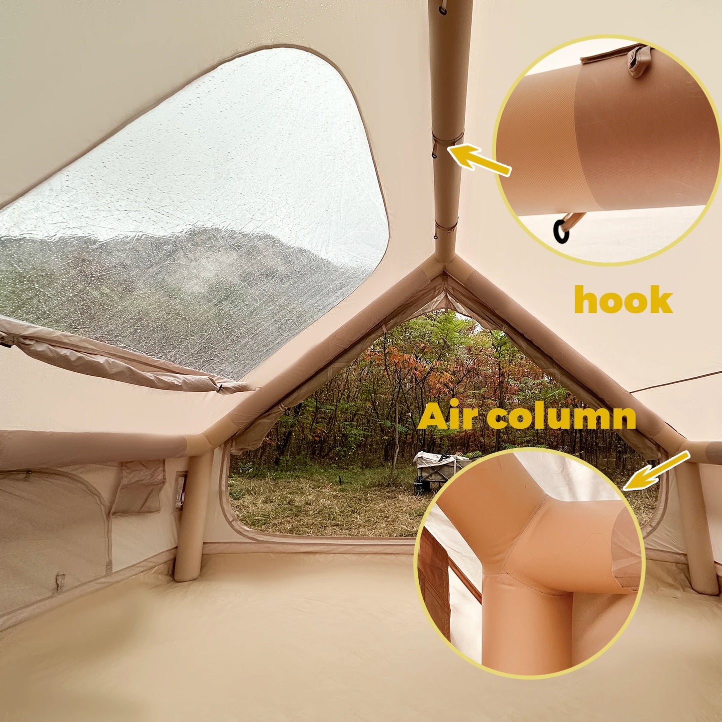 Pakicetus Inflatable Camping Tent Easy Setup Waterproof Windproof