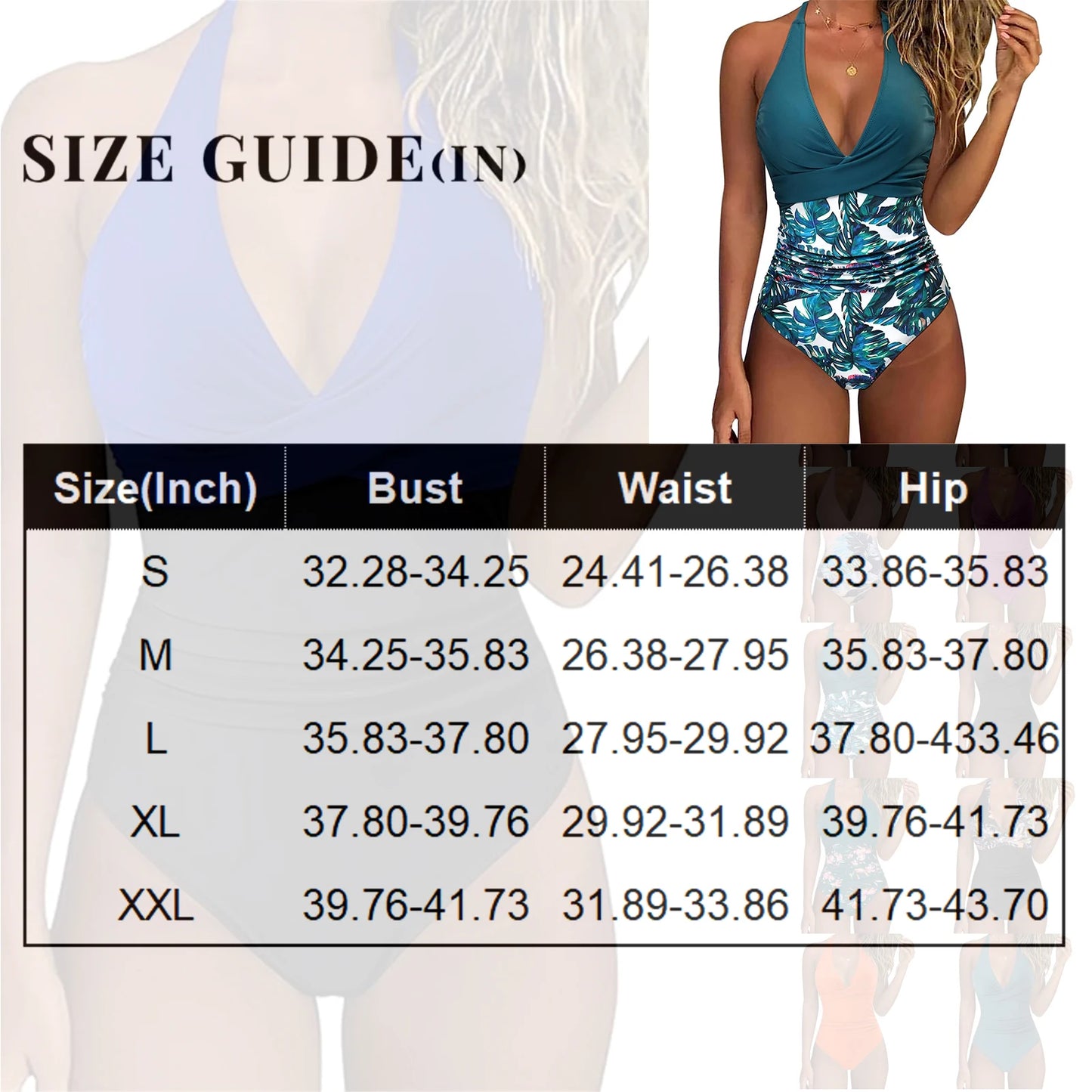 NONECN Tummy Control Striped Cross Front One Piece Swimsuit