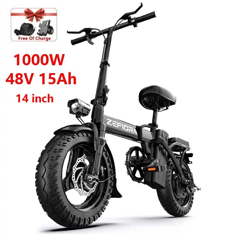 ZEFIORA Electric Bicycle 1000W 48V Lithium Battery