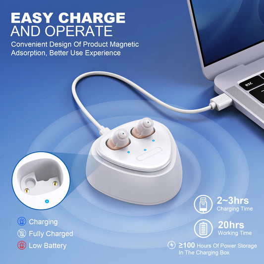 K&F COPTEE Mini Adjustable In-Ear Hearing Amplifier Portable