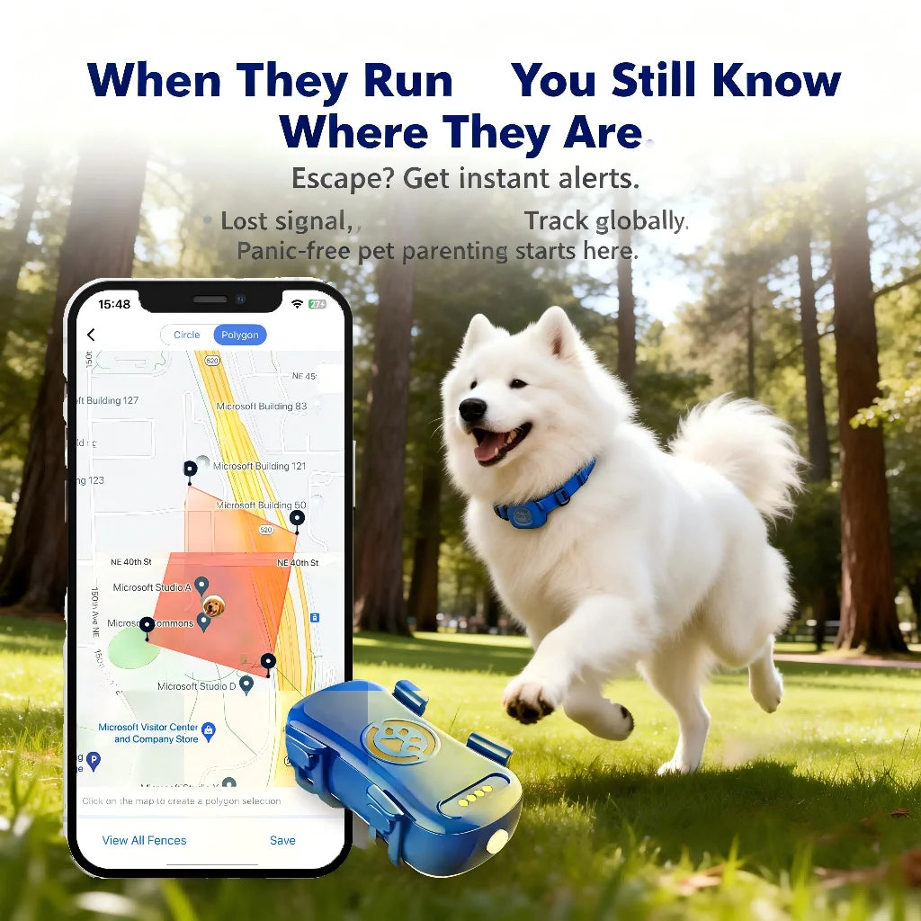 WANWAYTECH GPS Pet Tracker Real Time Tracking QR Code for Dogs and Cats