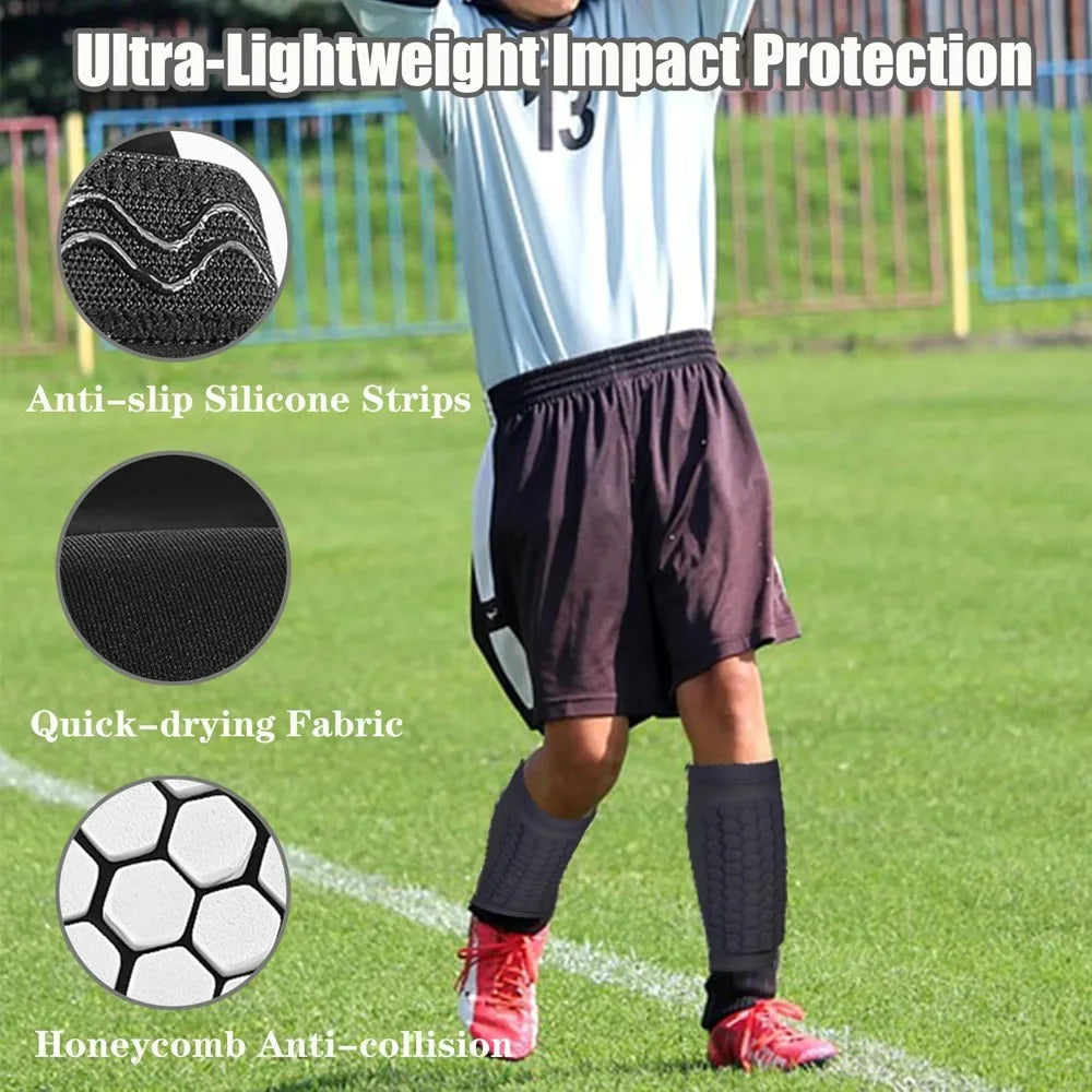 Football Shin Guard Sleeves With Foam Calf Compression Pads