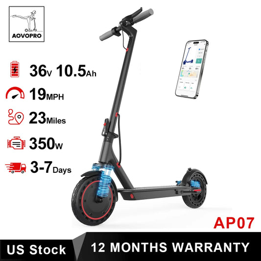 AOVOPRO AP07 Electric Scooter With Dual Shock Absorption