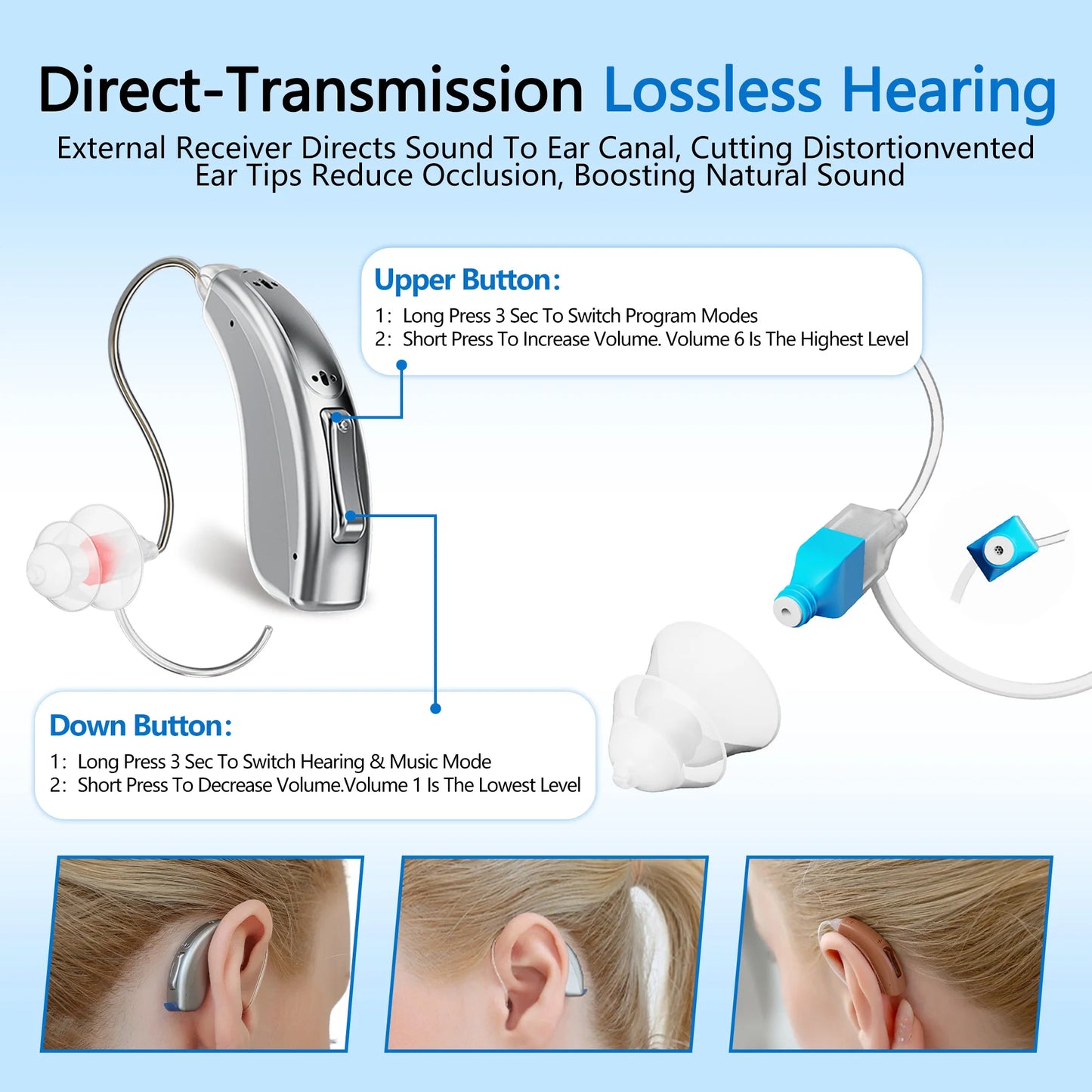 ZepauFOG Rechargeable Hearing Aids for Seniors With Noise Cancellation