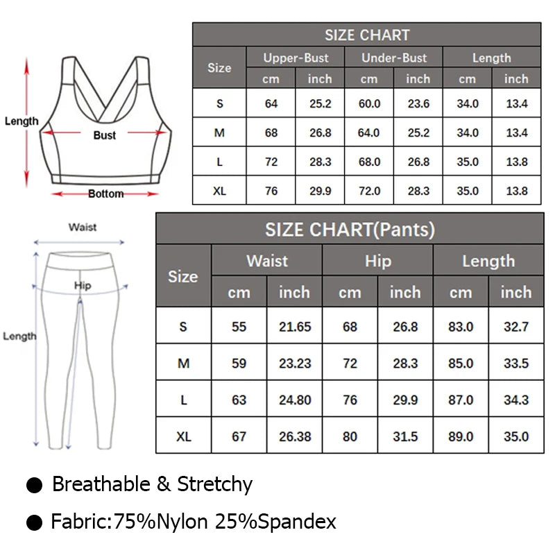 Womens Two-Piece Fitness Yoga Set Breathable Quick Dry Sportswear