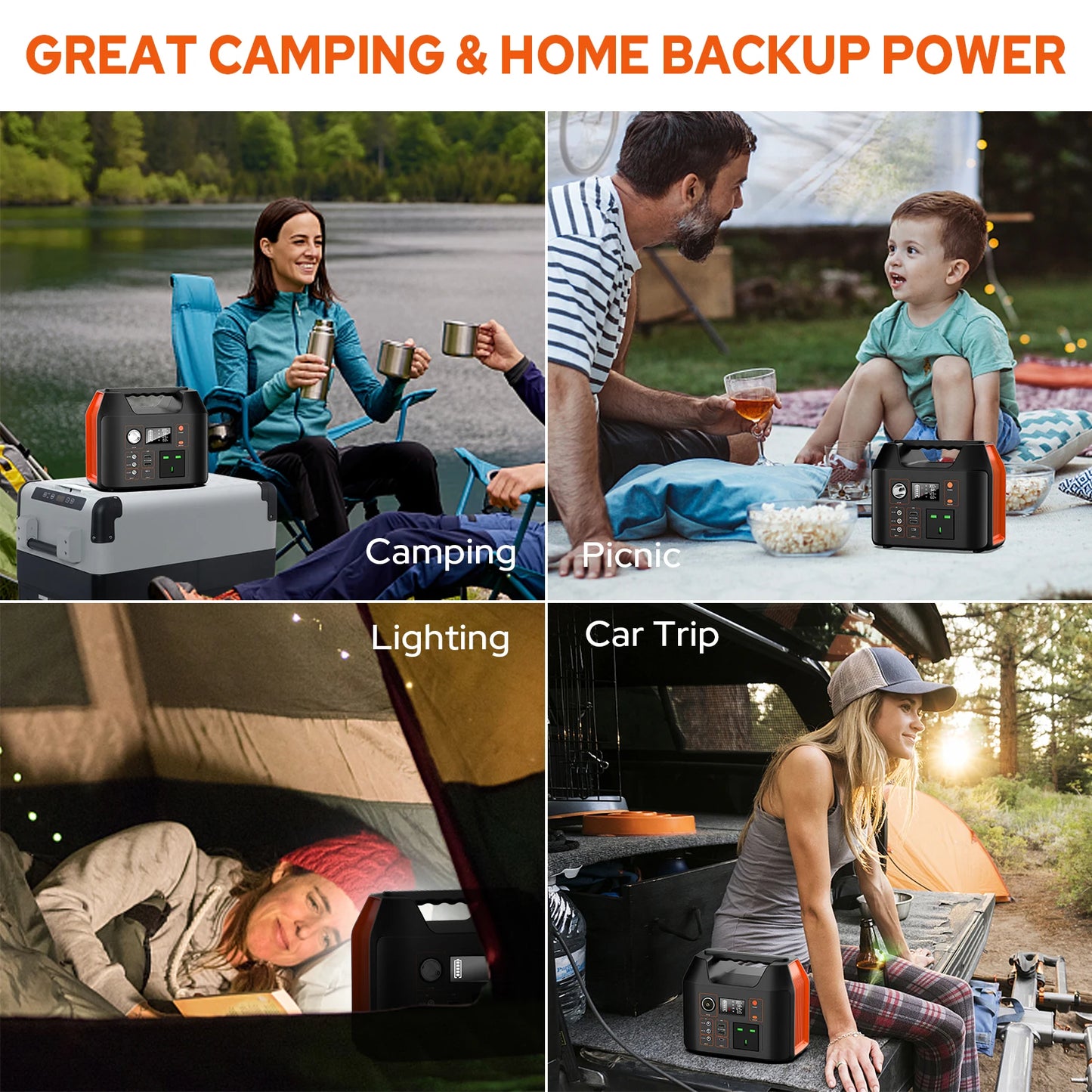 SinKeu Portable Power Station 300W 150W Solar Generator LiFePO4