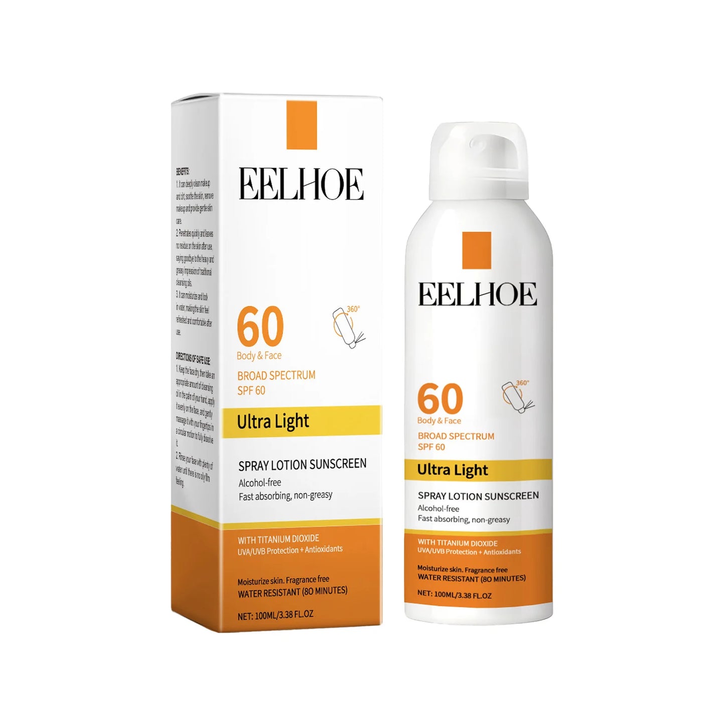 Eelhoe Vitamin E Sunscreen Spray Long Lasting UV Protection