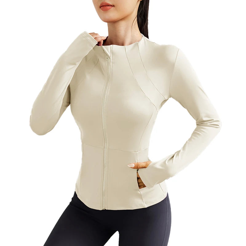 Women's Lightweight Yoga Jacket With Pockets And Zipper