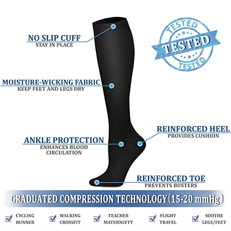 Compression Socks for Travel and Sports with Daily Support
