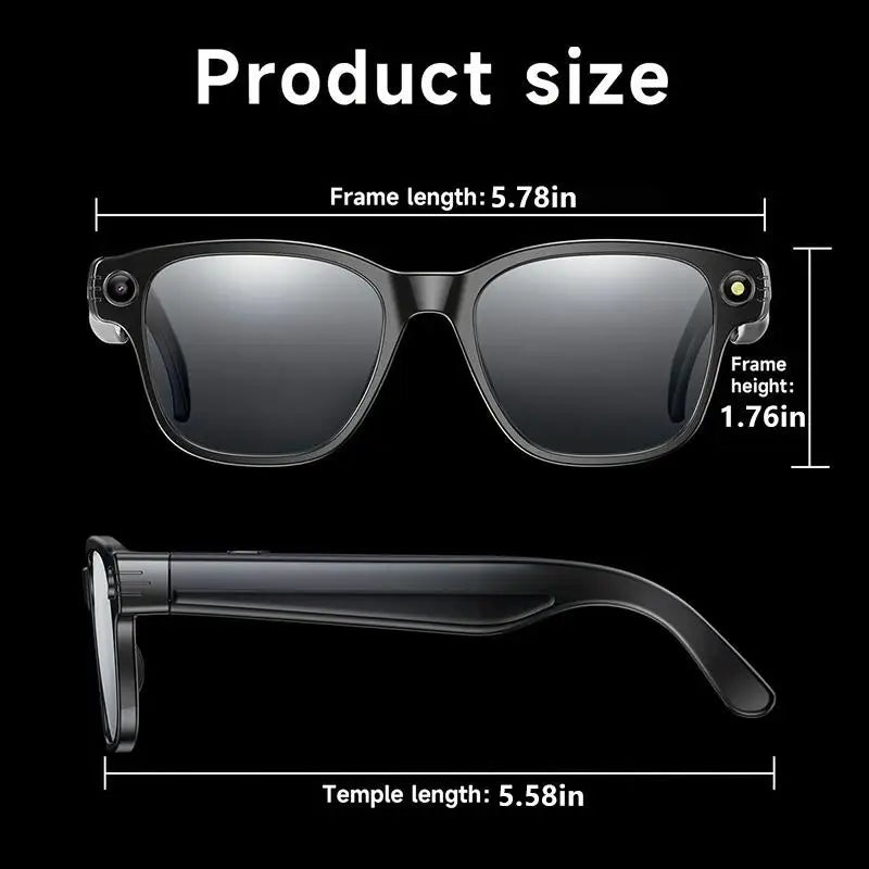Smart AI Camera Glasses With Real Time Translation 1080P Video
