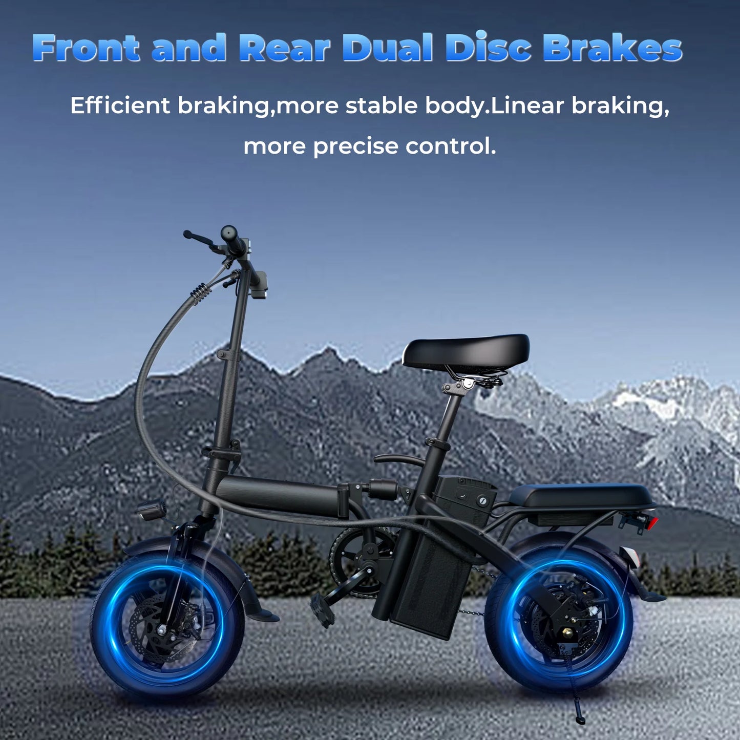 LELEKUAIC 500W Folding Electric Bike With Removable Battery